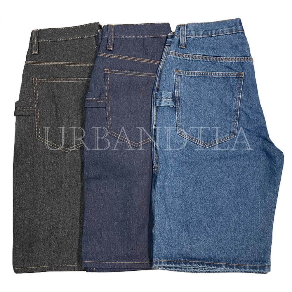 Men’s Loose Fit Carpenter Jean Shorts Baggy Work Shorts Size 30-44 Kno Betta