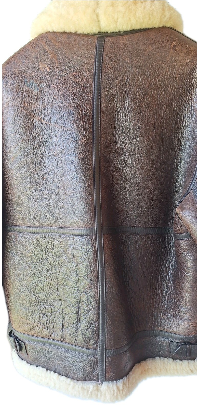 AVIREX Type B-3 Leather Flight Mouton Bomber Jacket brown size M 80’s Korea