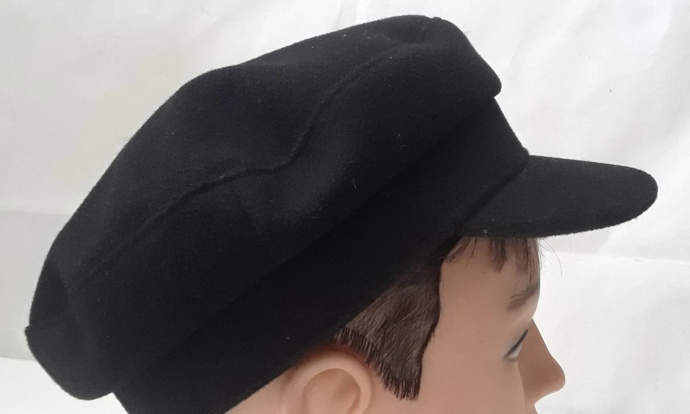 Newsboy Cap Classic Black Unisex Adjustable Satin Lining