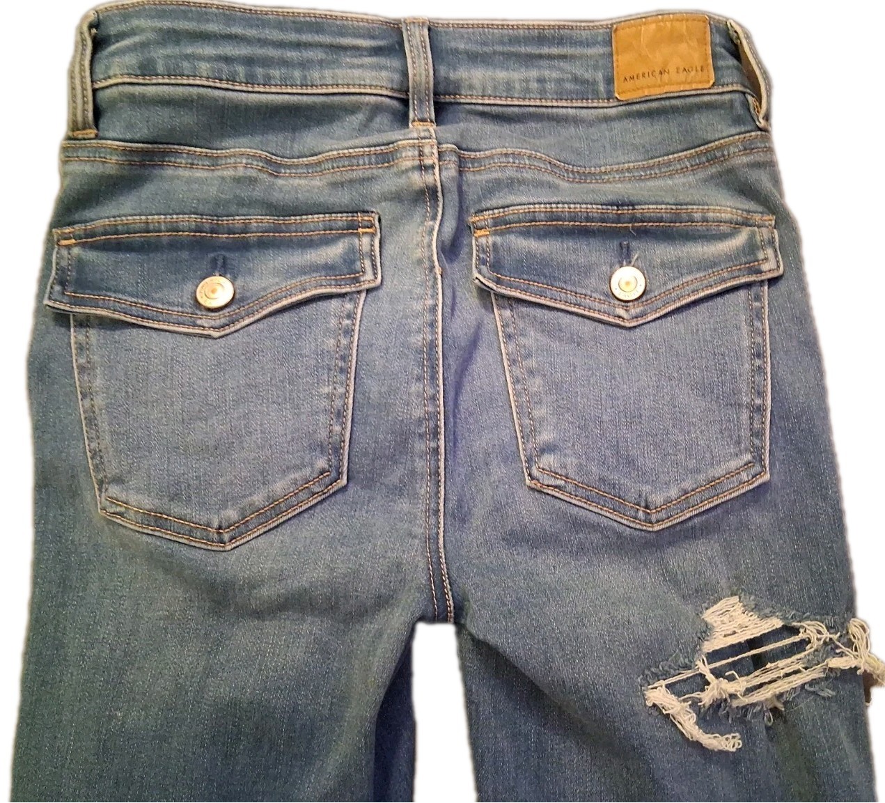 American Eagle Next Level Jeans Womens 2 Distressed High Rise Jegging Stretch