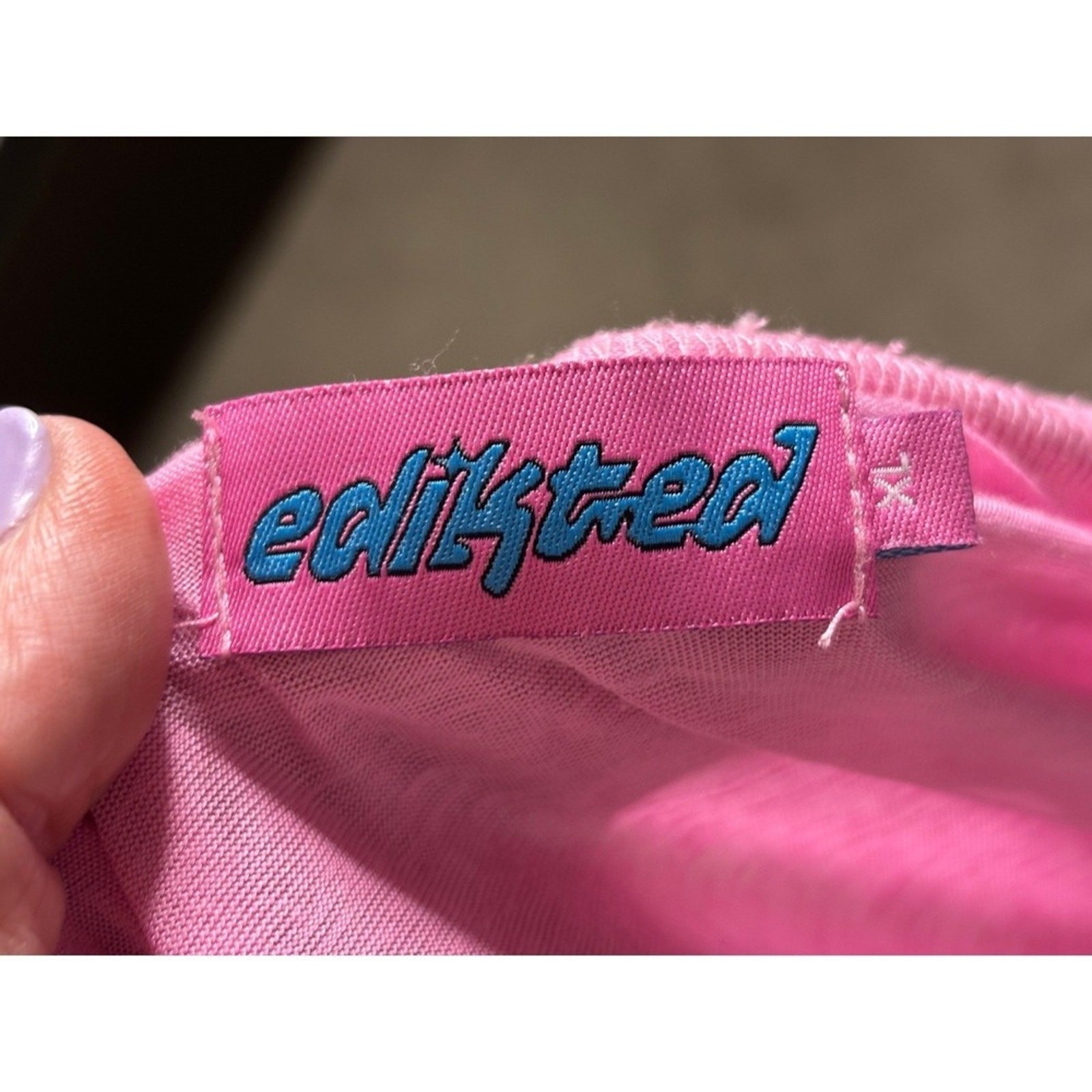 Edikted | Pink Crop Top Short Sleeve Crew Neck Boxy Tee Womens | Size XL