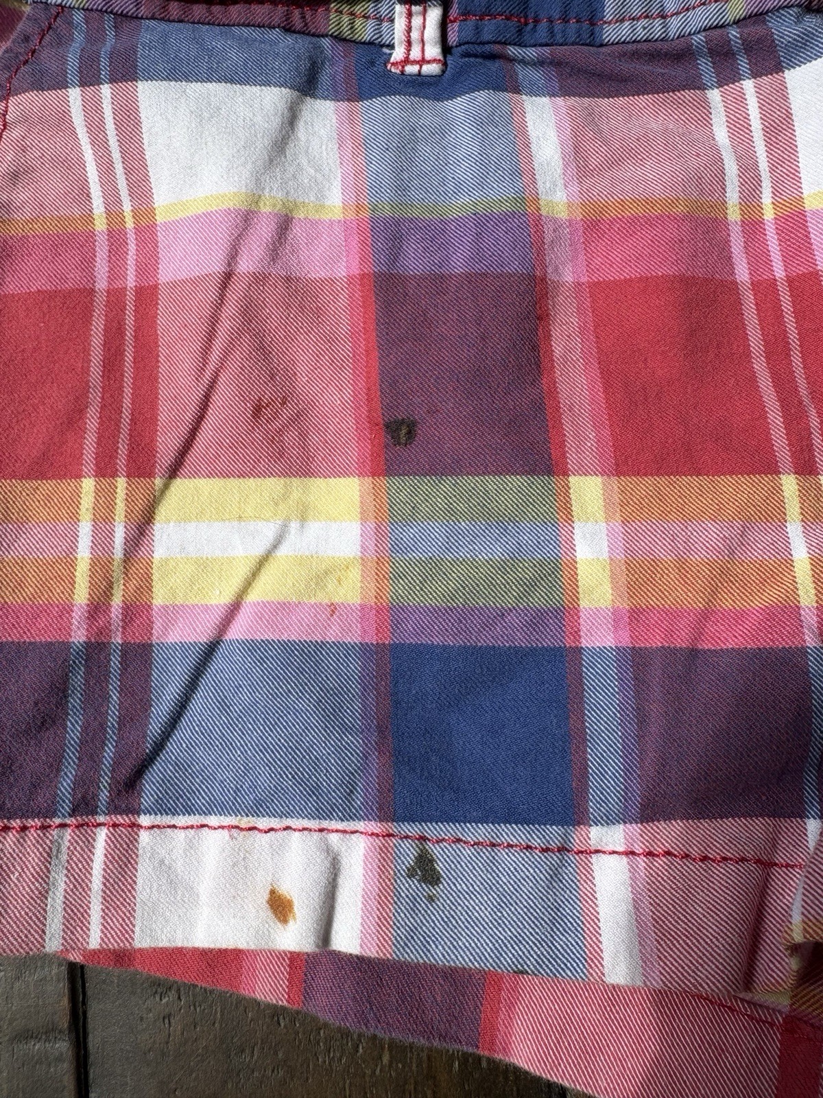 Y2K Abercrombie & Fitch Men’s Plaid Chino Shorts Cotton Twill Pockets Pink