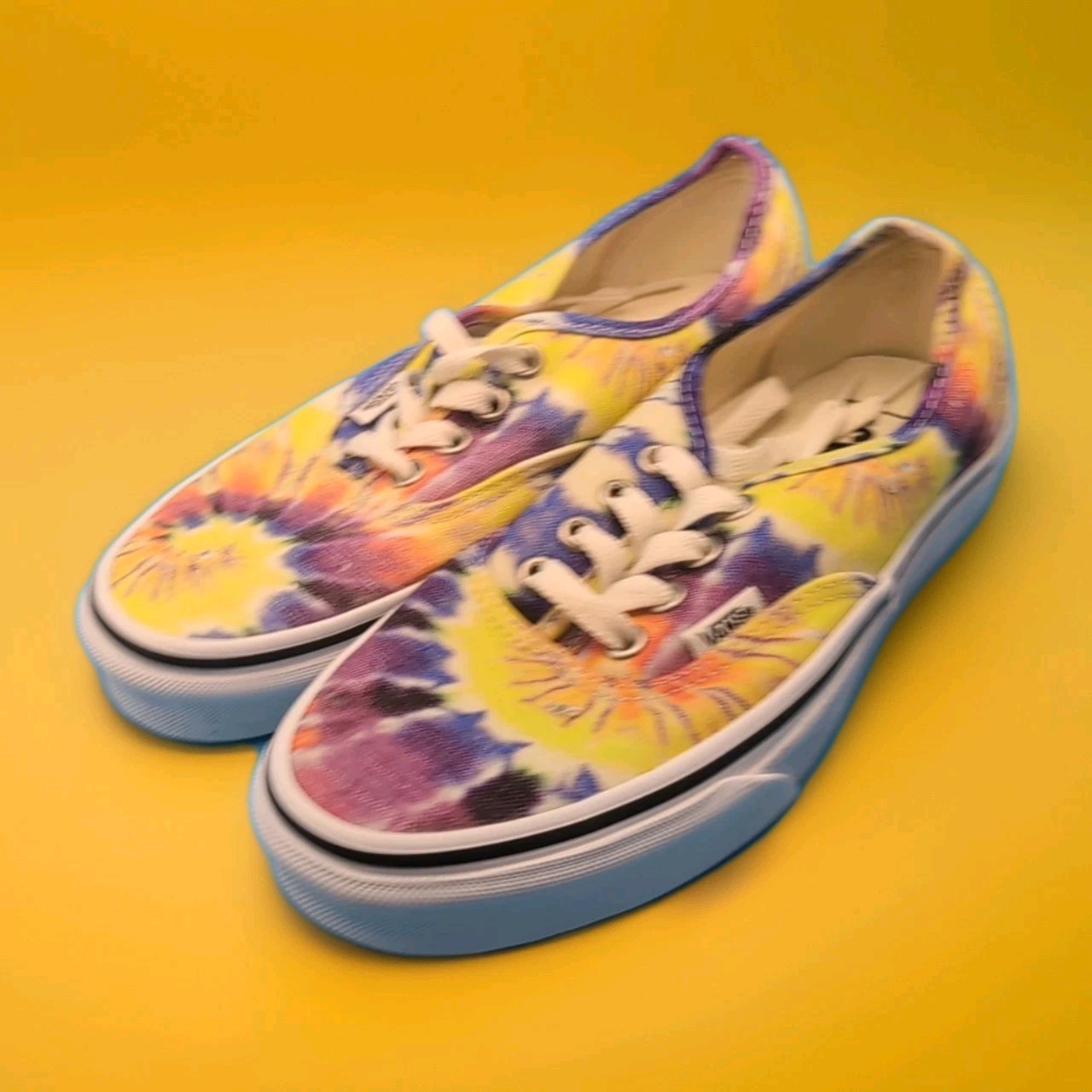 VANS Authentic Tie Dye Canvas rainbow Sneakers Shoes skateboard Men 5.5 Women 7