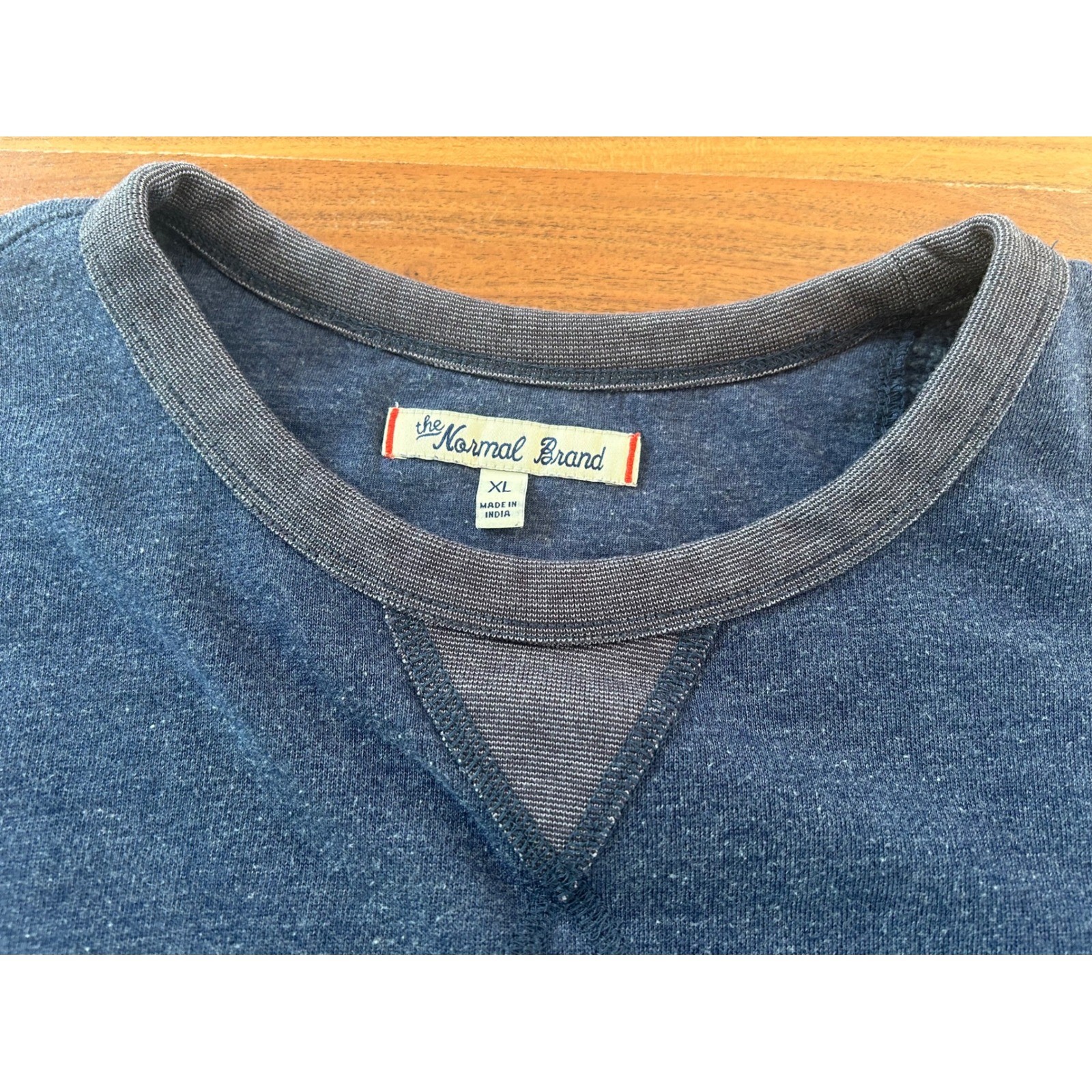 The Normal Brand Puremeso Crewneck Sweatshirt Mens XL Navy Blue Heather Pullover