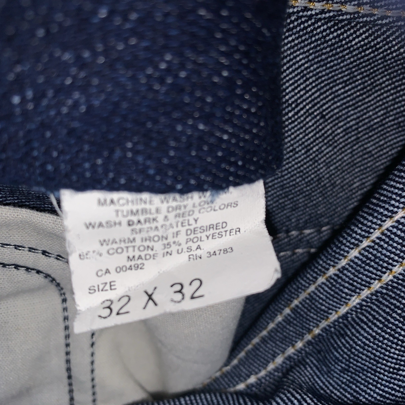 Vintage Lee Jeans Mens 32×32 Blue Denim Cotton Straight Leg Medium Wash Workwear