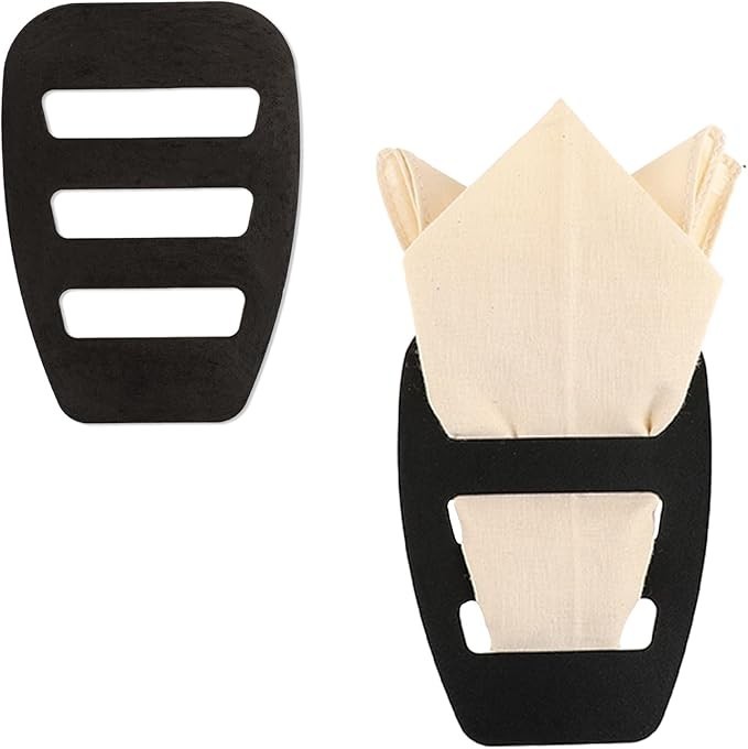 2 Pack Pocket Square Holder for Men, Prefolded Silk Scarf for Suits & Tuxedos