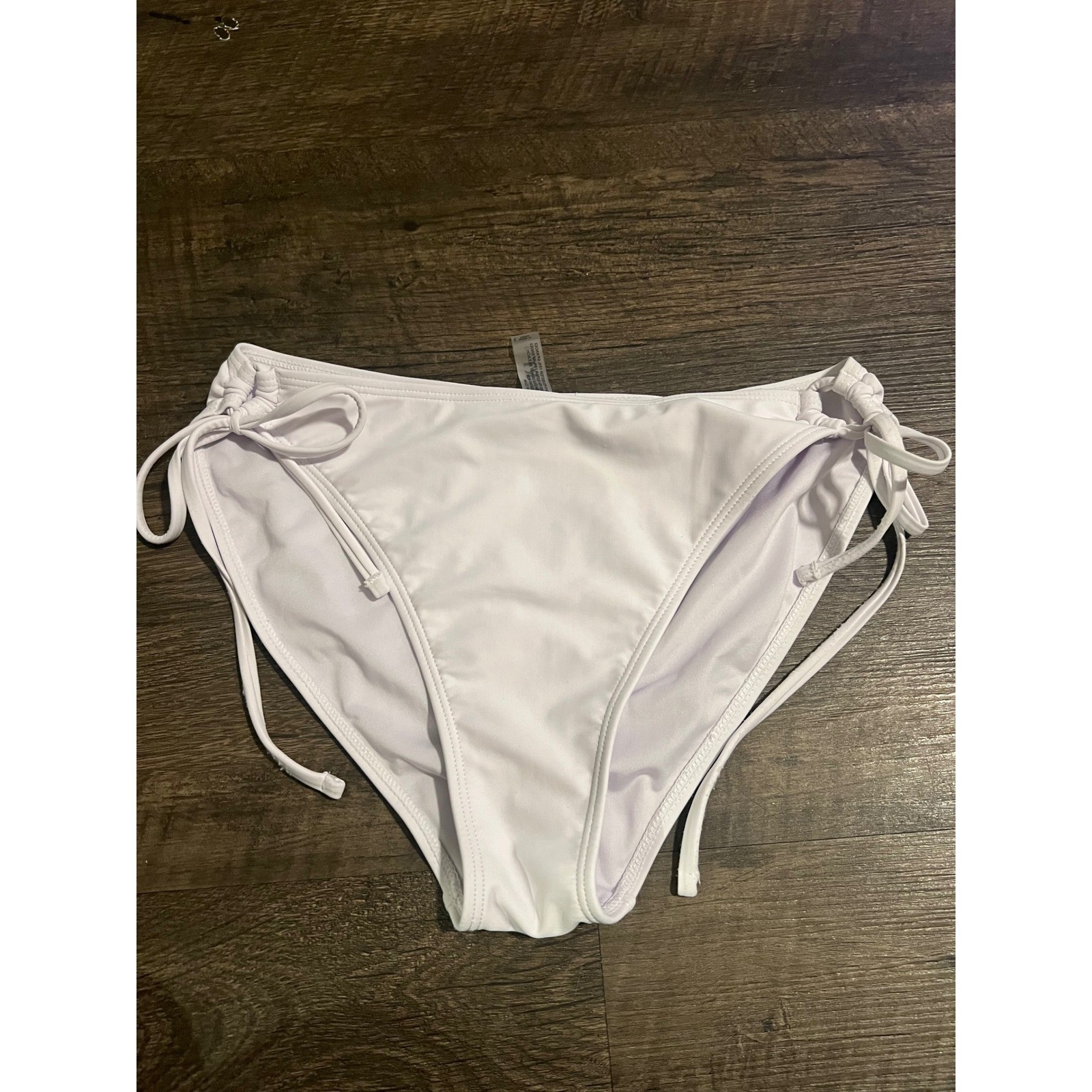 ZMART Womens Bikini Bottom Side Tie Adjustable White Size M