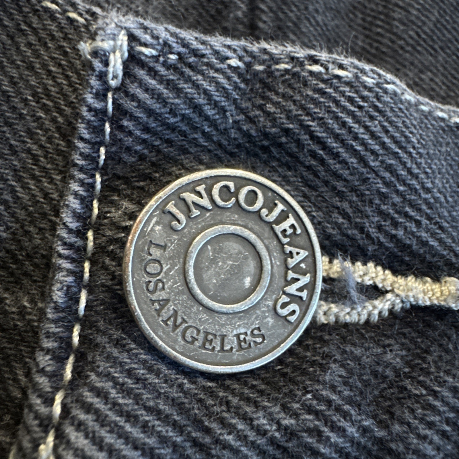 Vintage 00s Jnco Skunk Grail Baggy Side Stripe Embroidered Y2K Denim Jeans 30×29