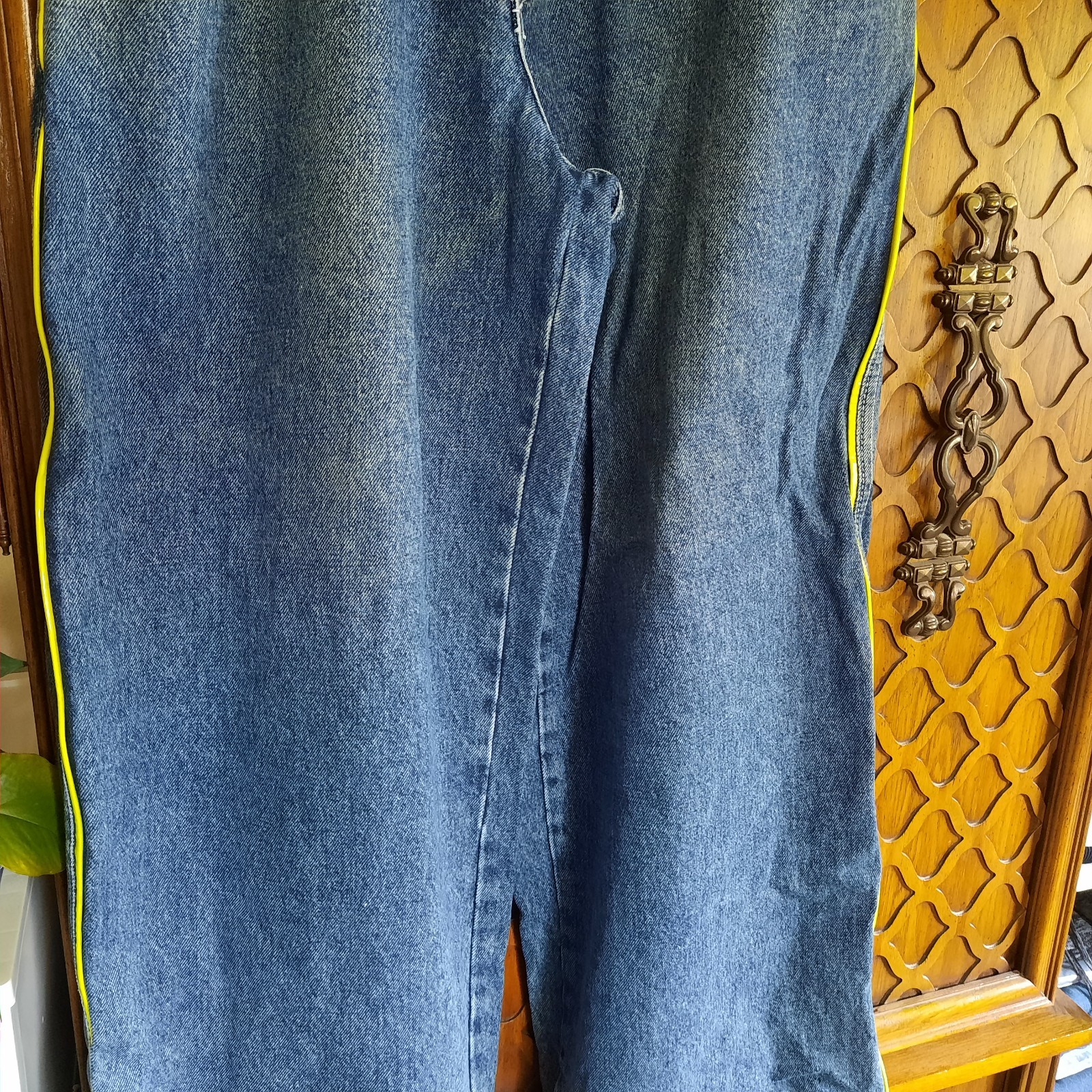 JNCO Vintage 90s NEON Green Stripe Skunk Skater Pipes Wide-Leg Jeans 32×30 Baggy