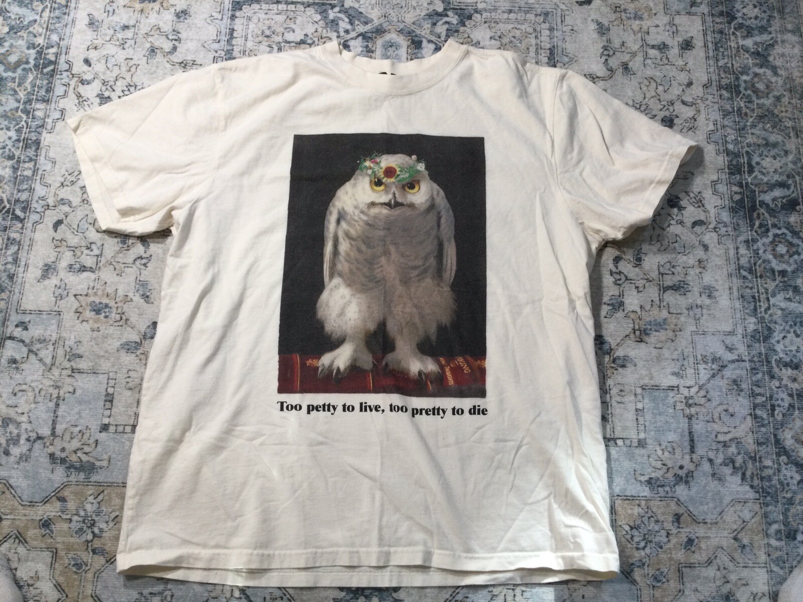 Teddy Fresh T-Shirt Size L “Too pretty To live, too pretty to die” Wise Owl