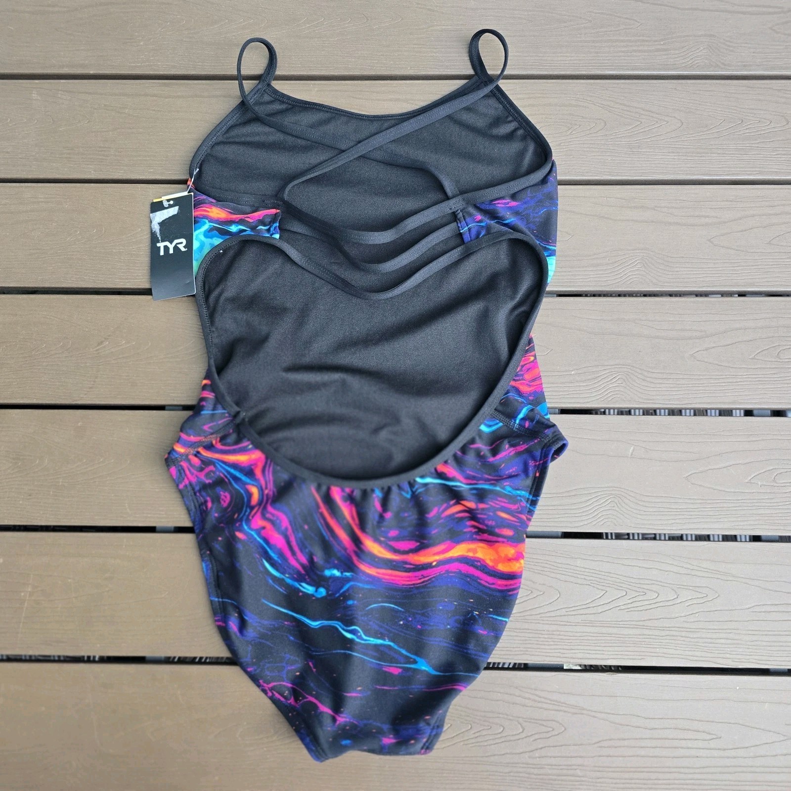 TYR Durafast Elite Women’s Magmata Trinityfit Gold/black/Rainbow Sz 32 New