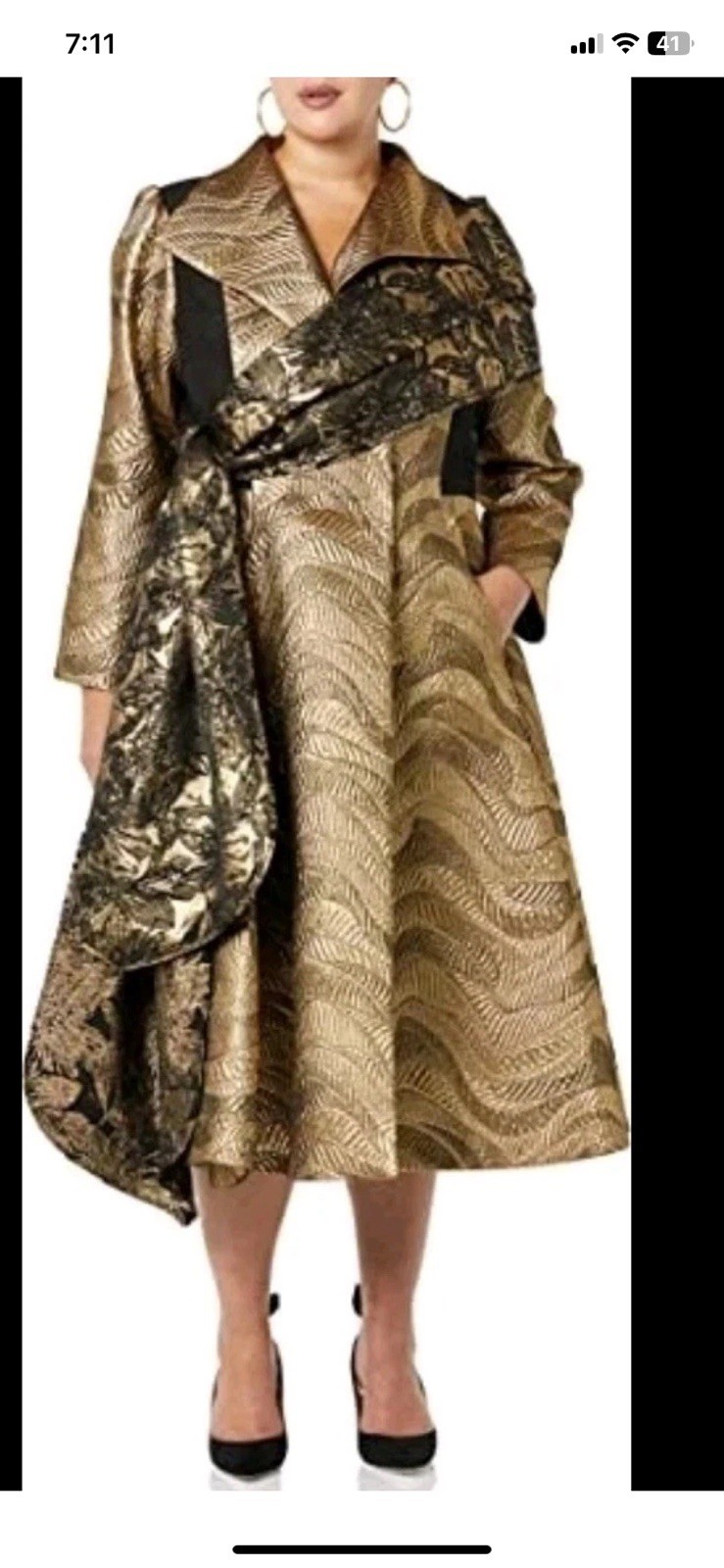 Making the Cut Season 3 Ep 3 Winning Look Jeanette’s Metallic Jacquard Coat 2XL