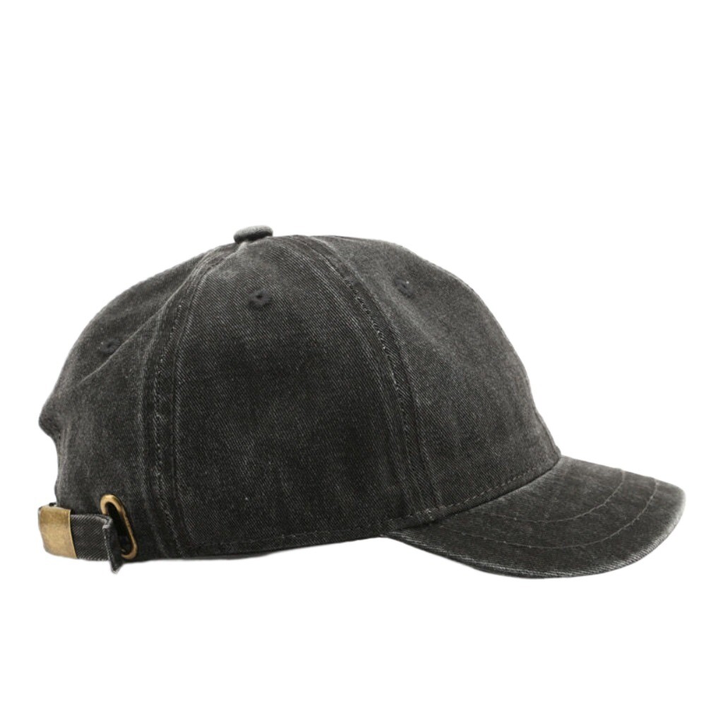 Retro Short Brim Baseball Cap Adjustable Solid Color Snapback Cap Fashion US