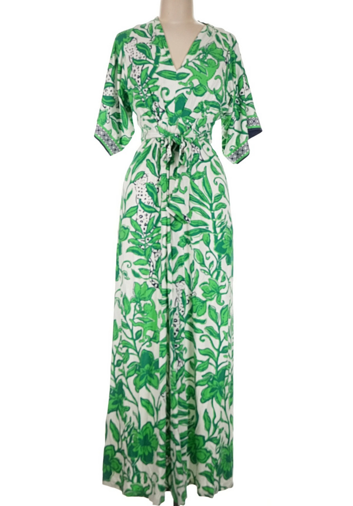 LILLY PULITZER SIZE 6 WISTERIA MAXI DRESS *ESCAPE PLAN* FIDDLE LEAF GREEN