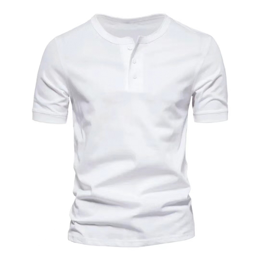 Summer American Retro Crew Neck Solid Color Casual Tee
