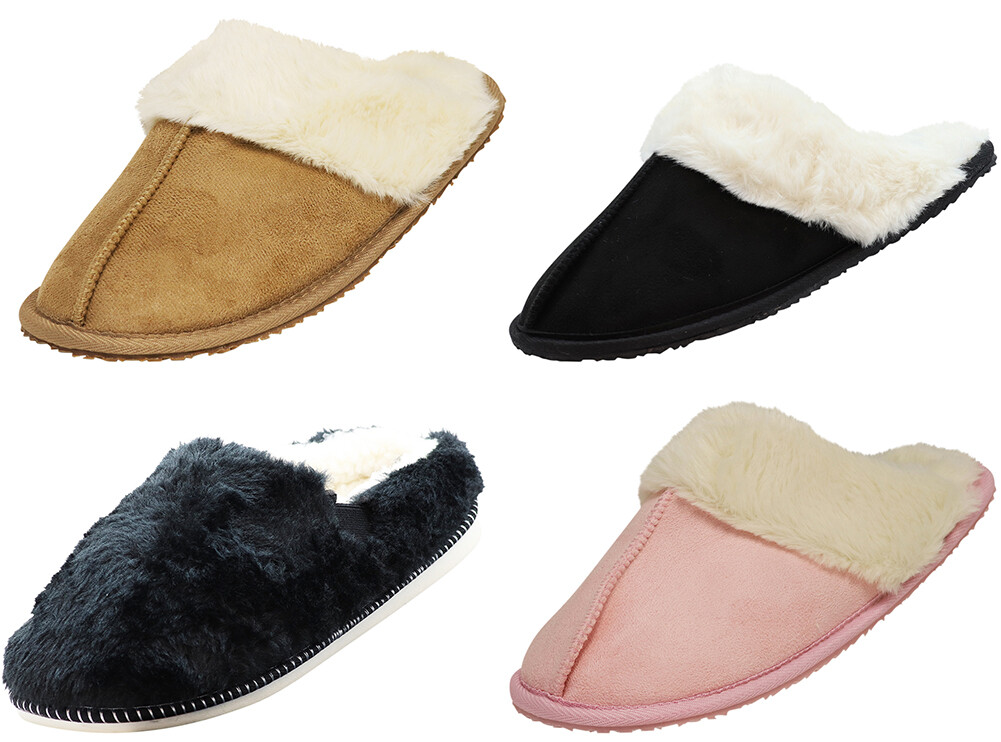 Norty Women’s Mule Clog Slippers with Soft Plush Lining and Indoor Outdoor Sole