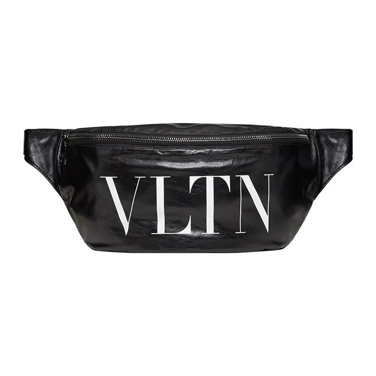 Valentino VLTN Calf Leather Belt Bag Men’s Black 11.6×2.7×6.3 in