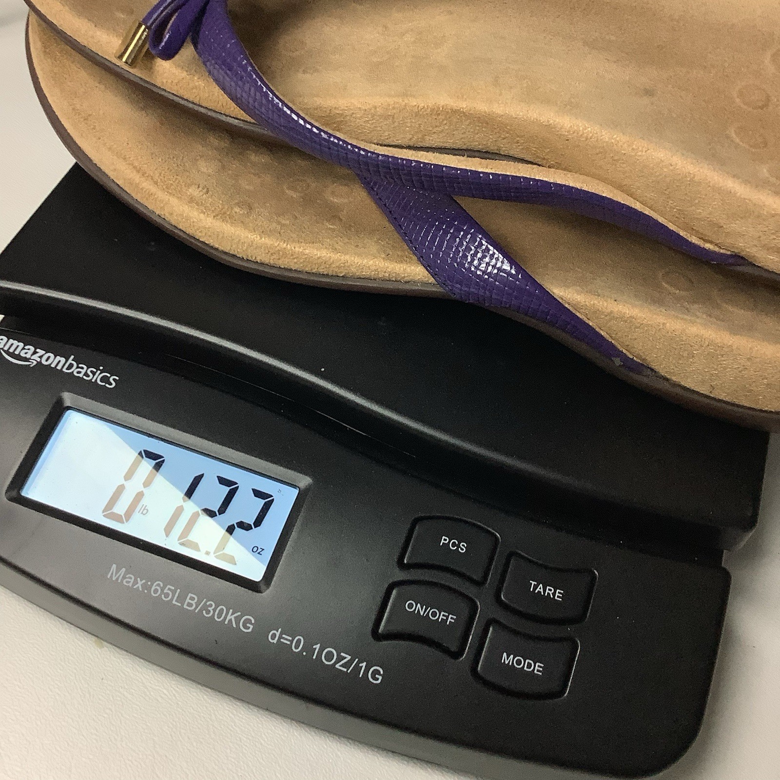 Vionic Bella II Lizard Purple Sandals Women 8 Thong Slide Flip Flop Bow Beach