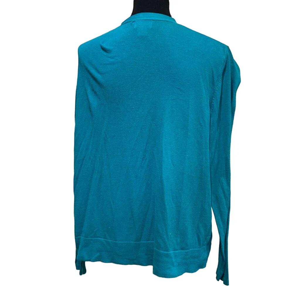 Old Navy XL Teal Green Long Sleeve Cotton Blend Open Cardigan Sweater