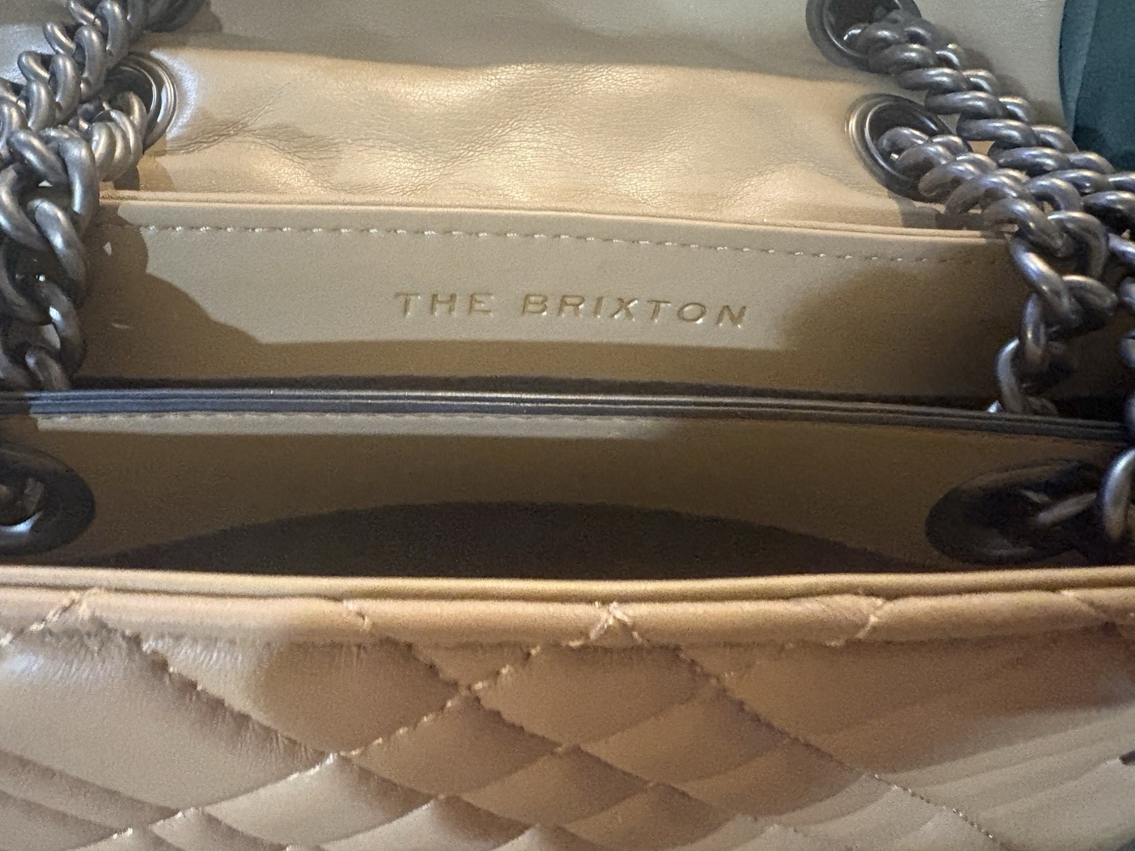 Kurt Geiger Brixton Lock Shoulder Bag In taupe/beige In Excellent Condition.