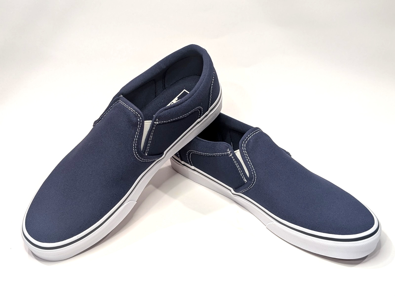 Vans Asher Deep Twilight Blue Men’s Canvas Slip On Skate Shoes – Asst Sizes NWB