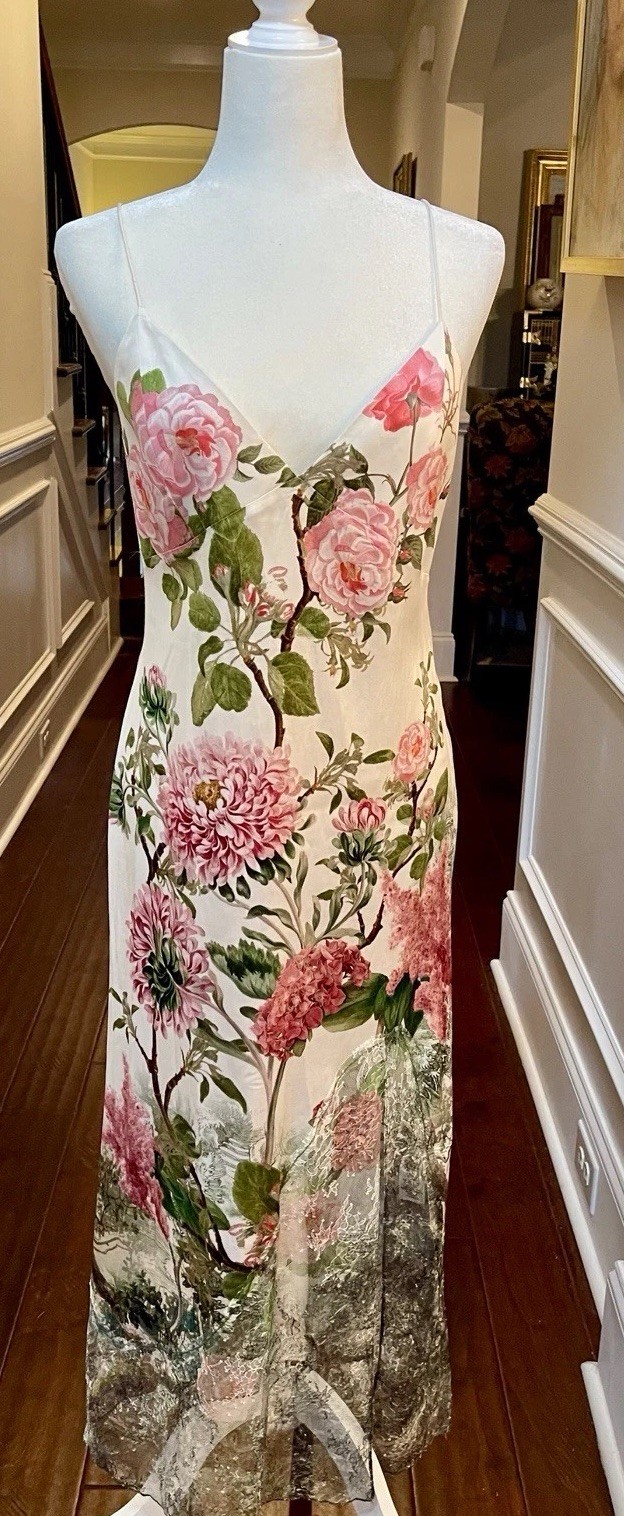 Alice & Olivia Floral Julietta Cutaway Lace MIDI Dress NWT MSRP $495 Sz 6