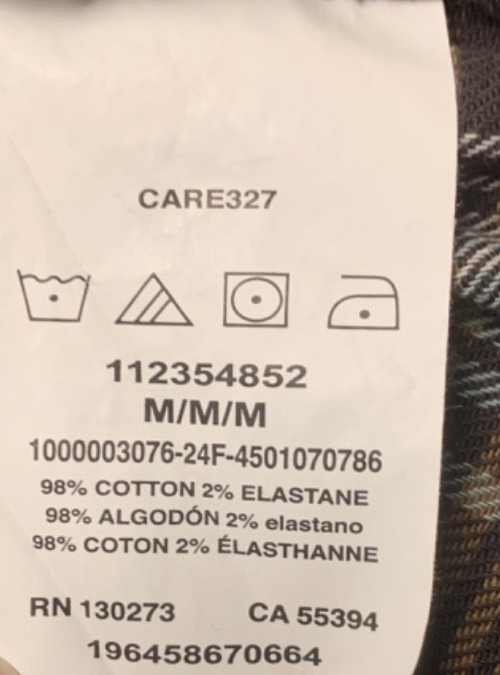 Lee 98% Cotton/2% Elastane Brown/Blue Plaid Flannel Shirt Size M