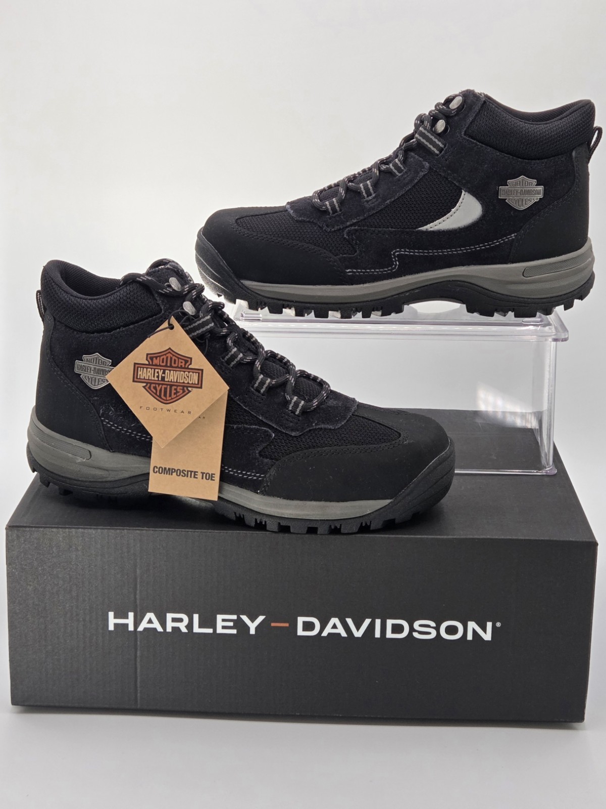NEW Harley Davidson Women’s 8.5 Waites Leather Mesh 4″ Boot Composite Safety Toe