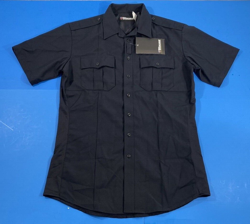 NEW 5XL REG BLAUER MENS 8446 S/S POLY WOOL SUPERSHIRT ZIP SHIRT DARK NAVY 5XL
