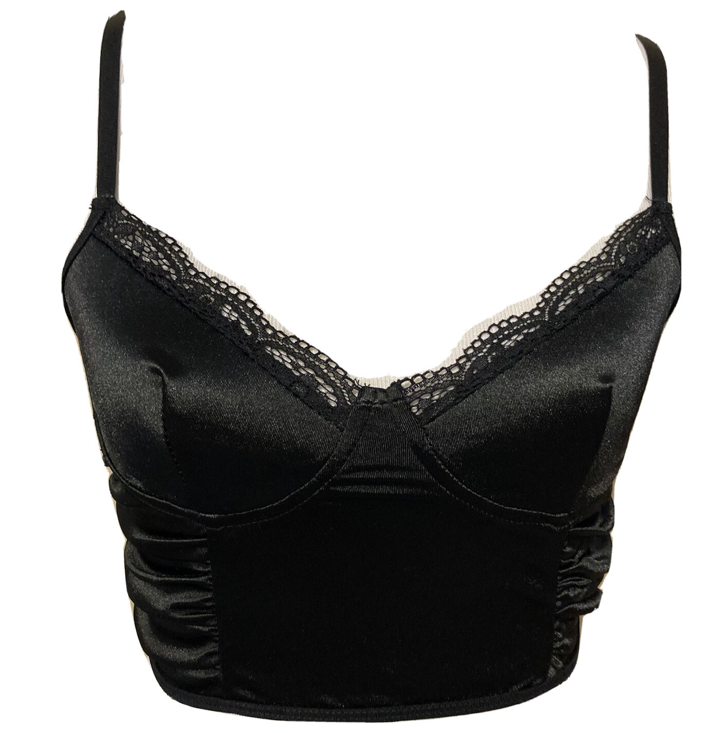 Corsette Sz S Eyelet Trim Smooth Satiny Feel Adjustable Straps Shein Bra