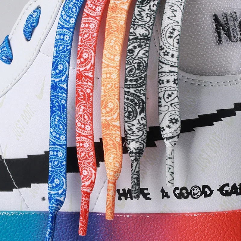 Cashew Flower Shoelace Flat Shoelaces for Sneakers Creative Gradient Colorful Sh