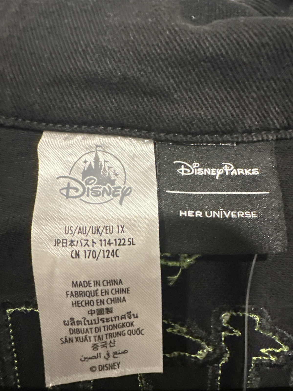 Dinsey Villains Jacket 1X OneX Embroidered Black Hades Ursala Scar NWT New