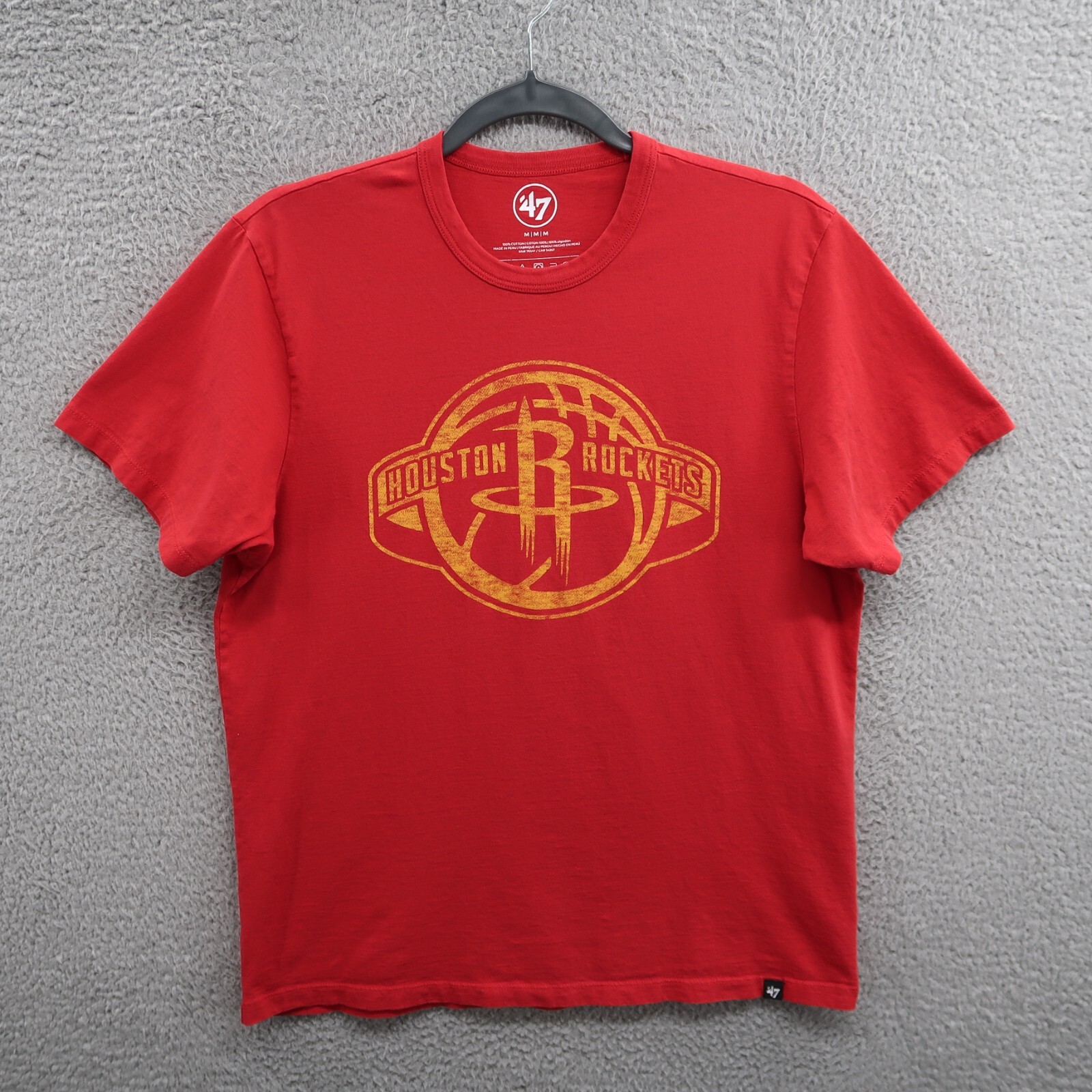 Houston Rockets Shirt Adult Medium Red Short Sleeve 47 Brand Logo Tee