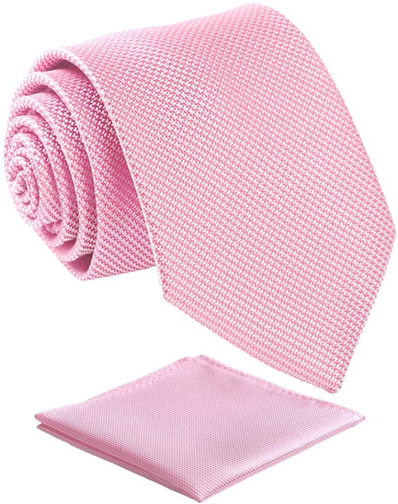 Fortunatever Mens Solid Color Tie, Pocket Square, Neckties, Regular or Skinny