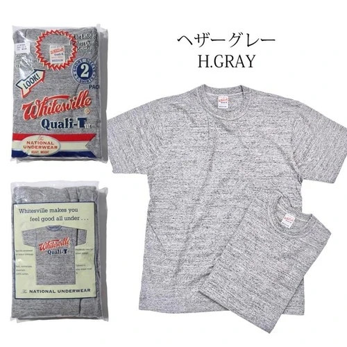 WHITESVILLE 2 PACK T-SHIRT Gray WV73544 Made in Japan