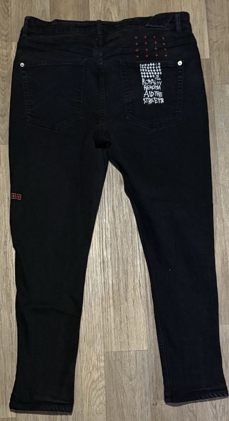 Ksubi Black Skinny Slim Stretch Denim Jeans Cotton Elastane 5-Pocket Men 36