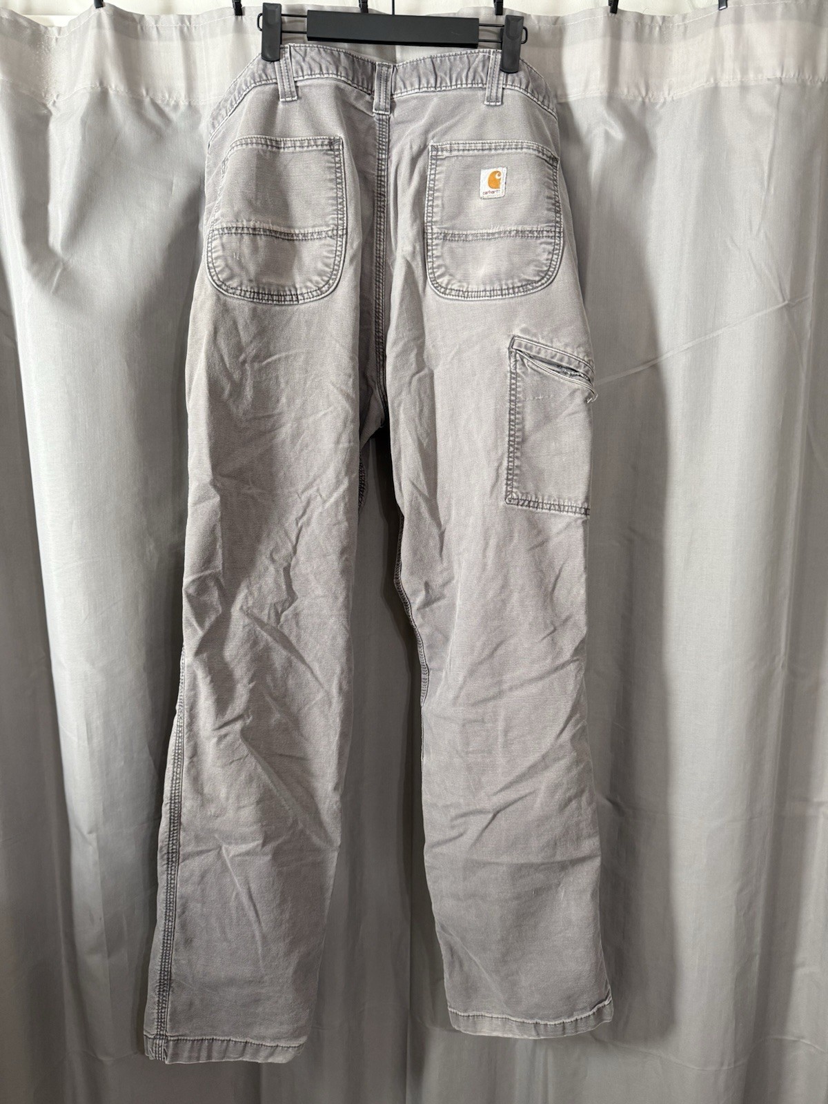 Carhartt Relaxed Fit Carpenter Work Pants 36×34 Gray Canvas Dungaree