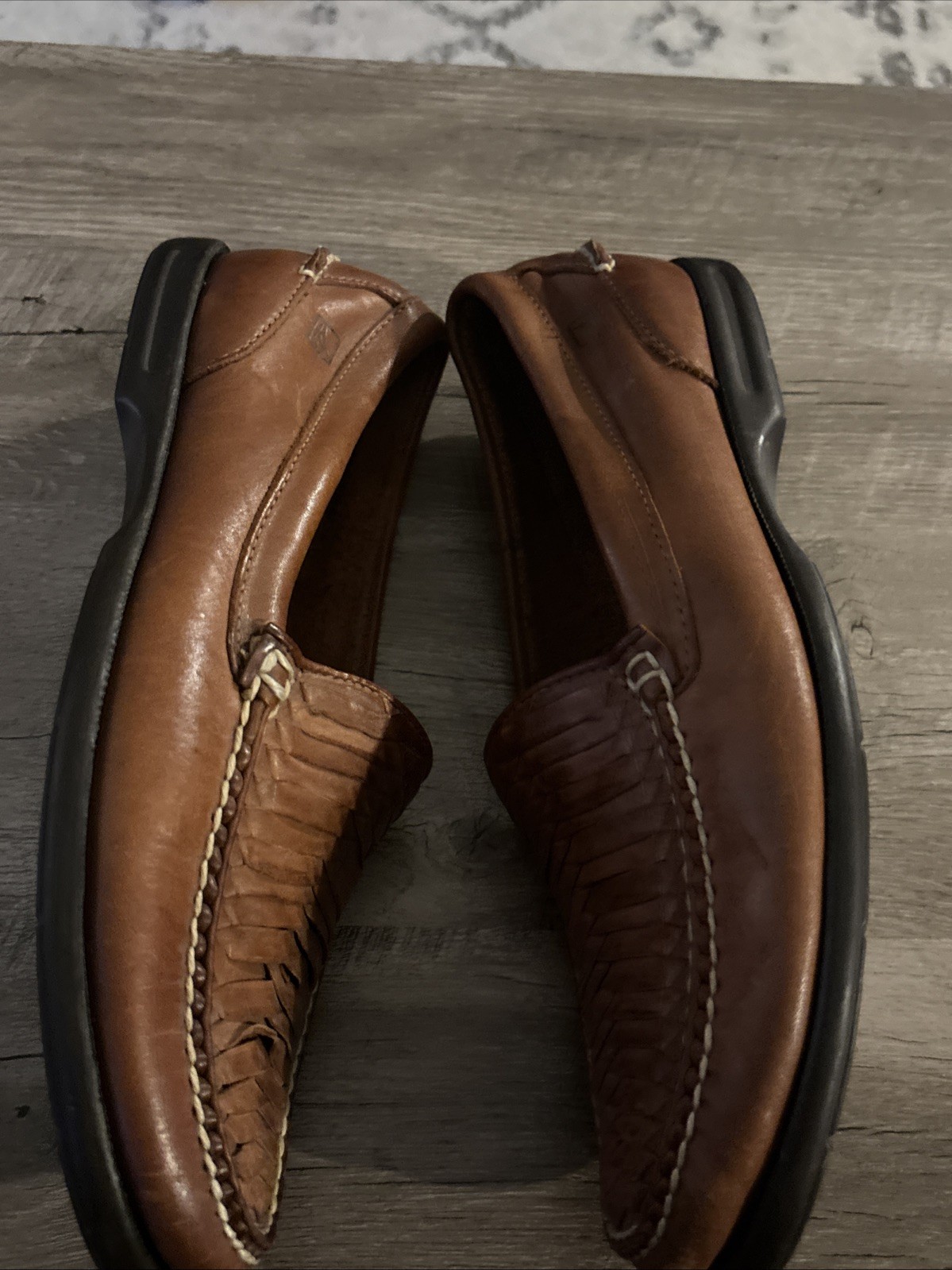Sperry Top Sider Men’s Tremont Woven Leather Loafer 0885921 Chestnut Size 11.5 M