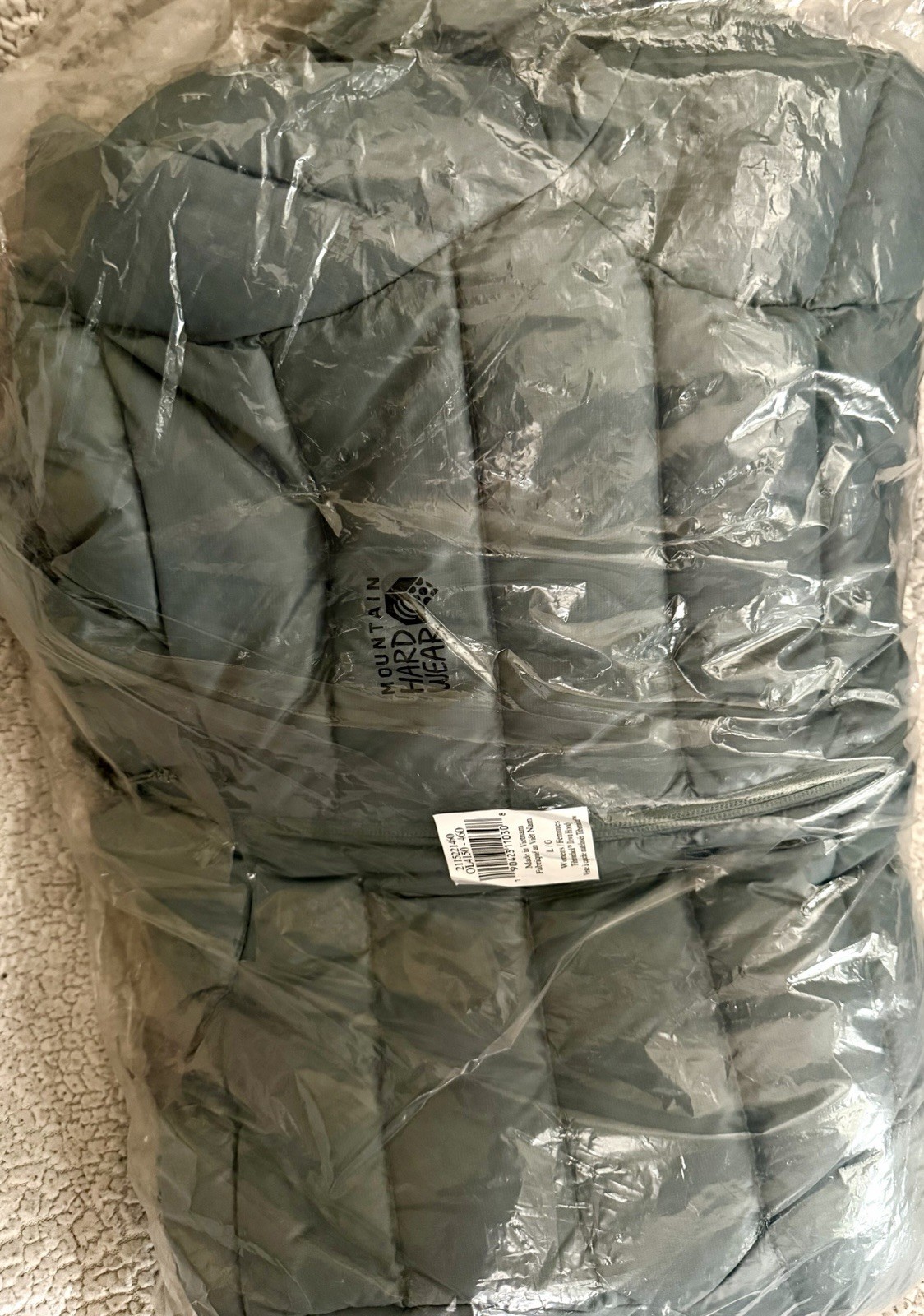 NEW; MOUNTAIN HARDWARE Women’s Tiberondack Down Hoody Jacket: LARGE; Sage Blue