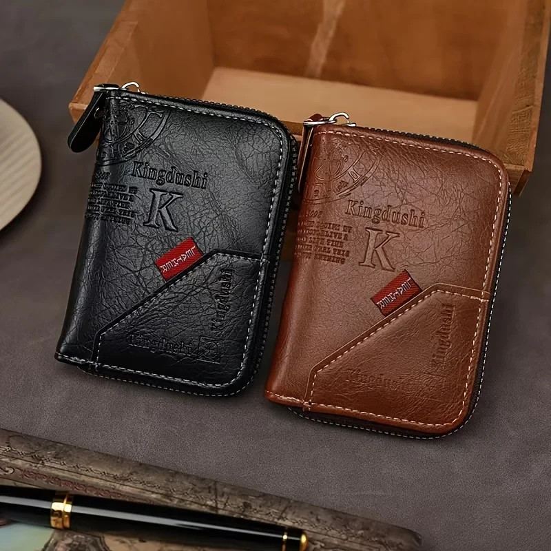 Mens RFID Blocking Leather Wallet Credit Card ID Holder Zipper Purse Waterproof