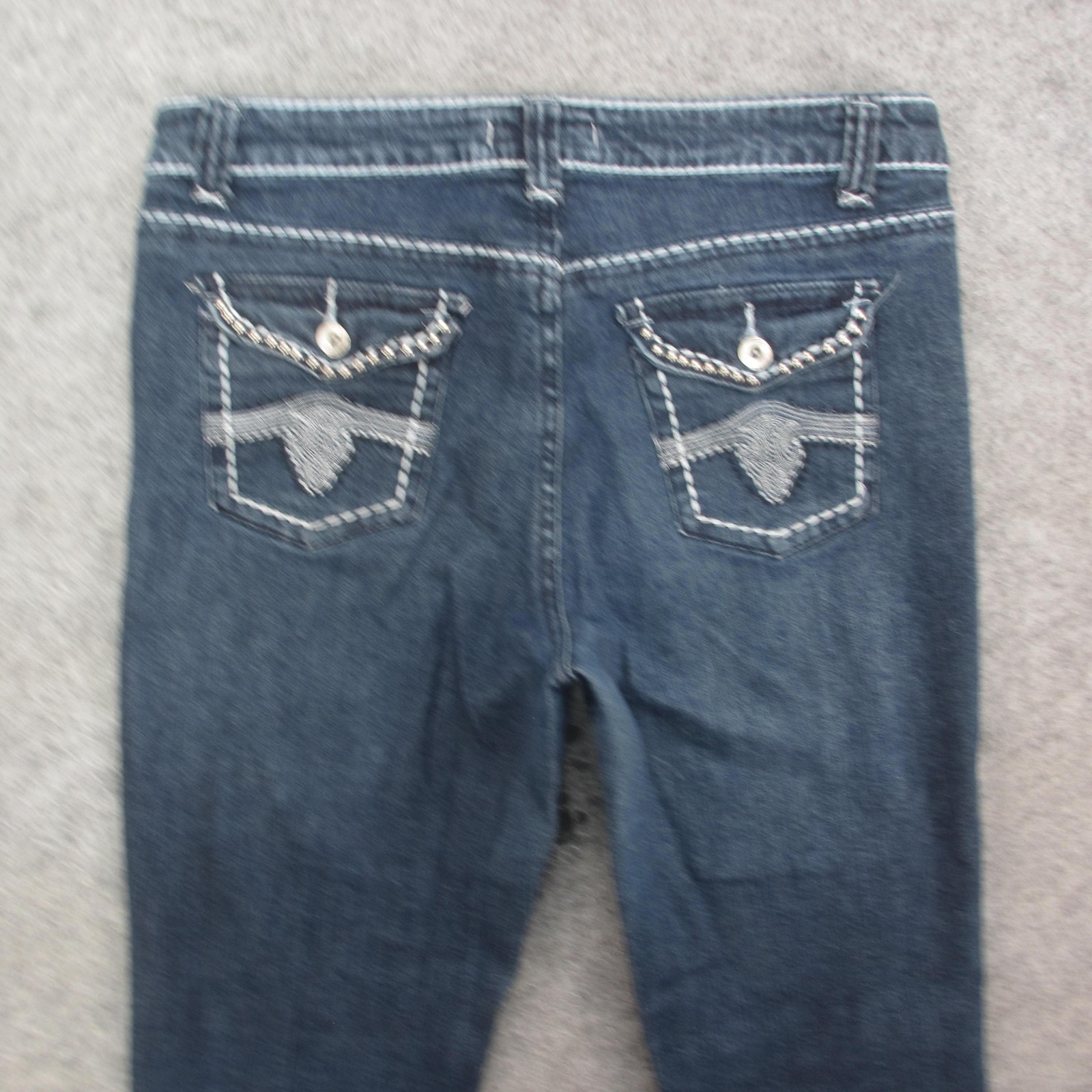 9.8 Premium Jeans Womens 10 Bootcut Contrast Stitch Stretch Embellished Pockets