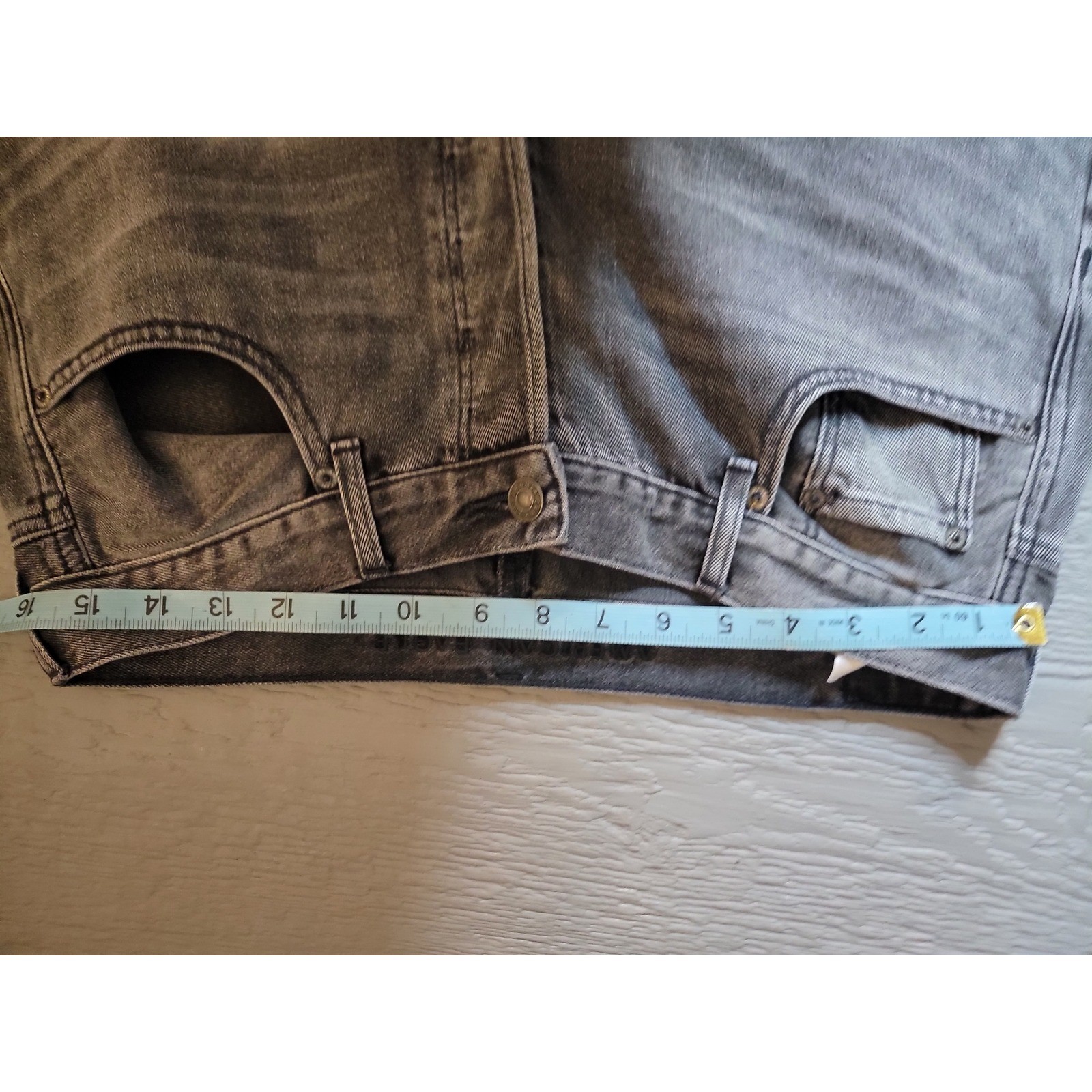 American Eagle High Rise Girlfriend Jeans Gray Washed Denim Pants Women 10
