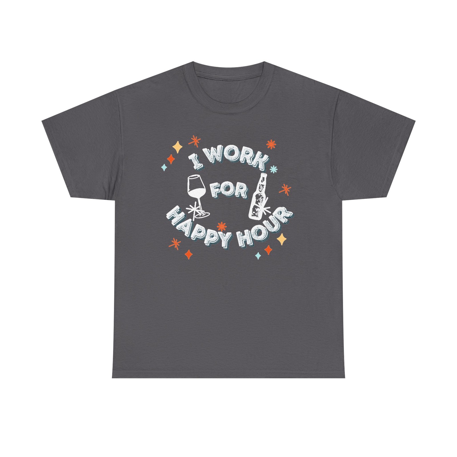 I Work For Happy Hour Tee | Funny Cocktail Shirt Design