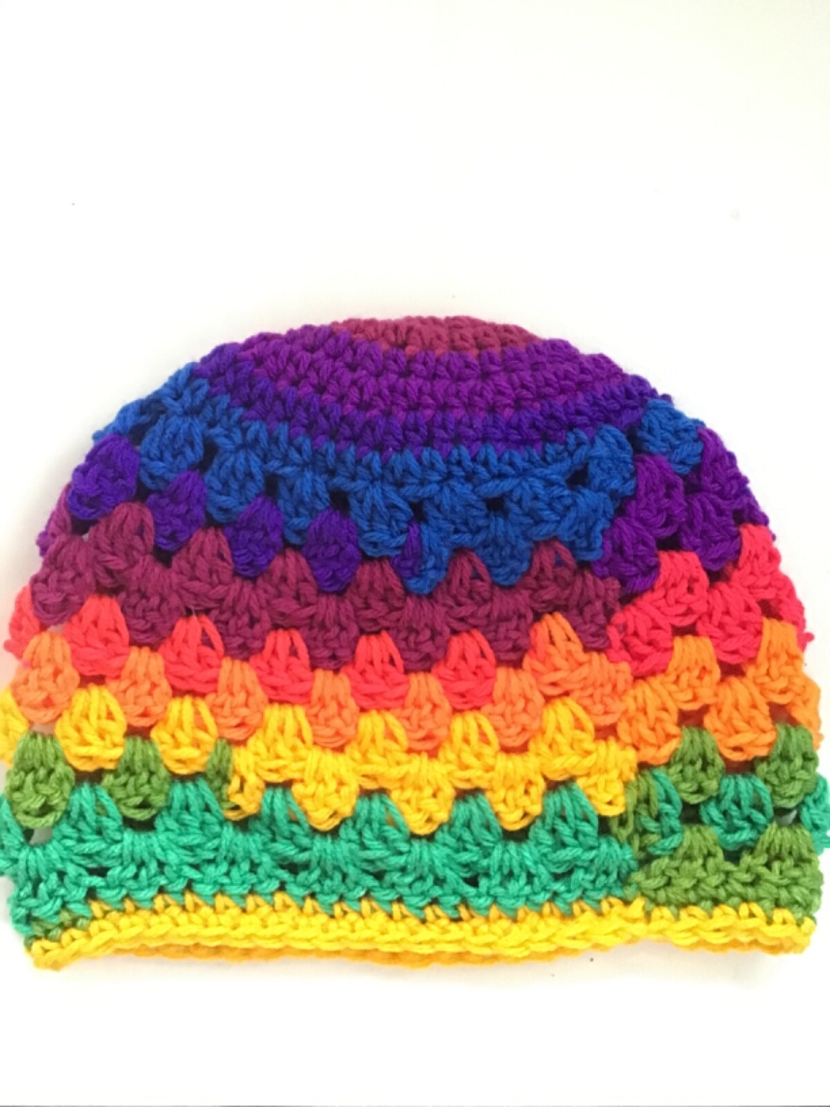 Unisex Rainbow Handmade NEW Colorful Crochet Knit Hat Cap Beanie Slouchy Pride