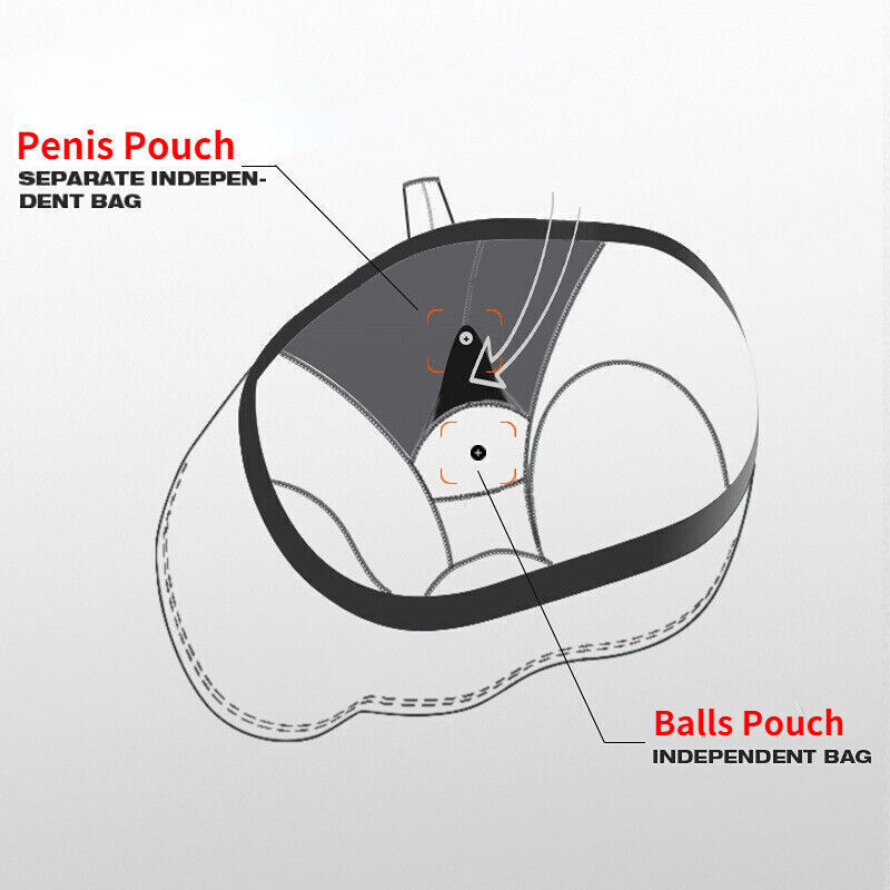 Mens Long Underwear Separate Ball Pouch Breathable Comfort Sports Boxer Trunks