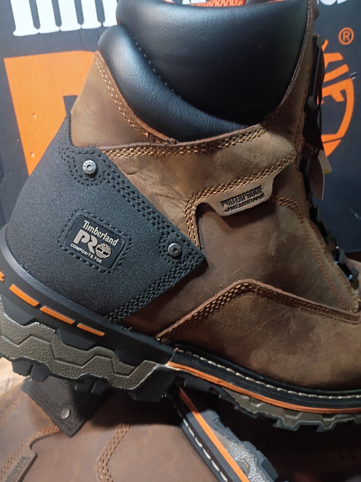 Mens Timberland Pro Boondock BOA Waterproof Composite Toe Brown Boot Sz 12 Wide