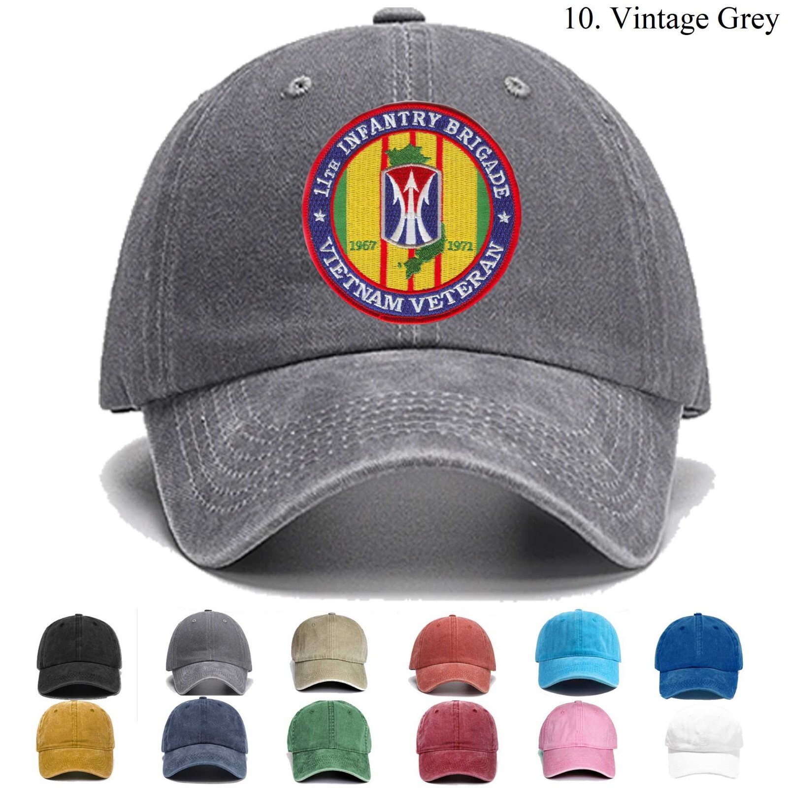 Embroidered Hat 11th Infantry Brigade Vietnam Veteran, Veteran Cap, Gift Idea