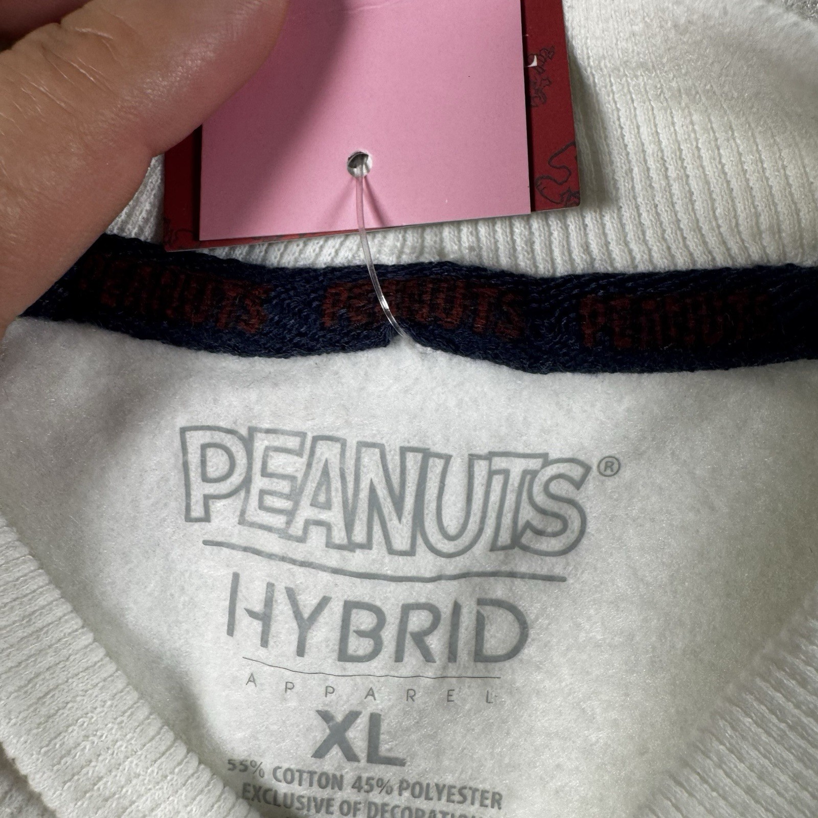 Peanuts Sweatshirt Mens XL White Snoopy Woodstock Ski Mountain Fleece Pullover