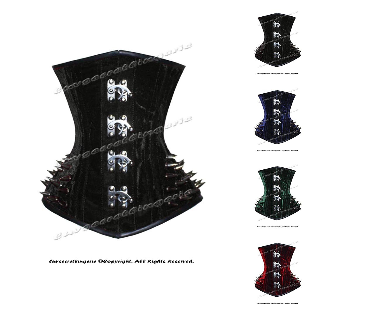 Heavy Duty 18 Double Steel Boned Waist Training Velvet Underbust Corset #8337-SB