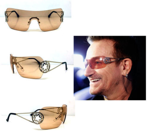 BONO SUNGLASSES SHIELD STAR MULTI COLOR CONCERT TOUR blue pink brown clear